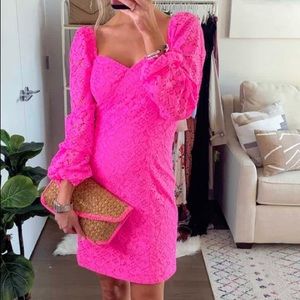 Lilly Pulitzer Pink Lace Sleeve Cocktail Dress
